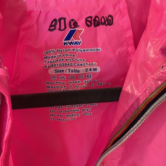 K-Way Neon Pink Hooded Windbreaker - Picture 3 of 5